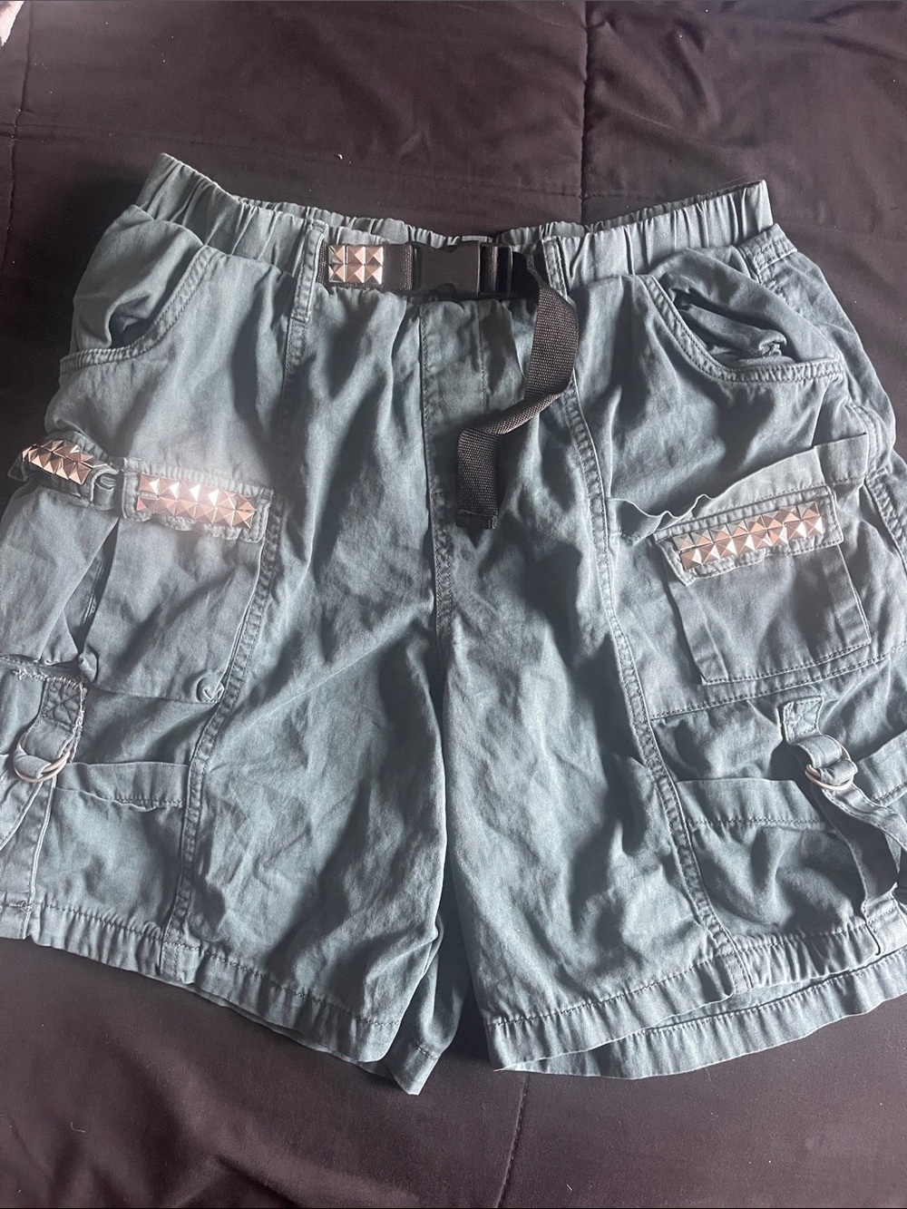 Personally studded green ardene shorts